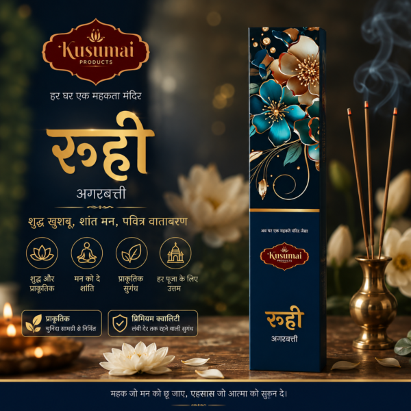 Kusumai Ruhi Agarbatti – Premium Fragrance Incense Sticks (15g)