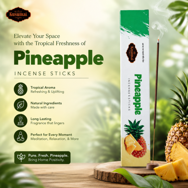 Kusumai Pineapple Incense Sticks (Agarbatti) – 15g | Pack of 12