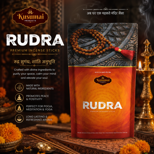 Kusumai RUDRA Premium Incense Sticks – 120g